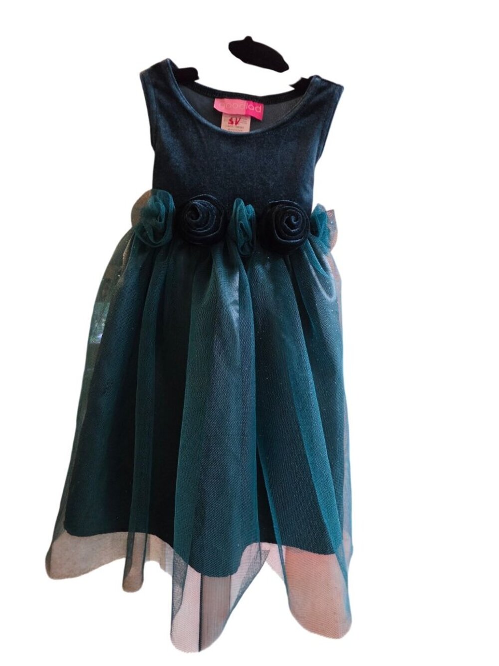 Goodlad Green Velvet Tulle Holiday Flower Girl Dress 12M